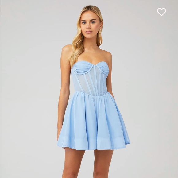 Bardot Dresses & Skirts - Bardot - Hart Corset Mini Dress In Artic Blue women’s size medium